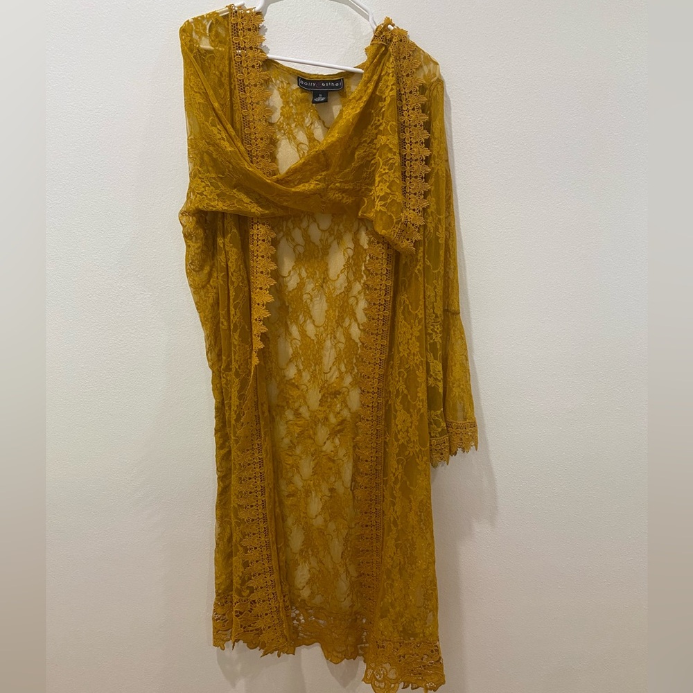 Polly & Esther Yellow Lace Duster